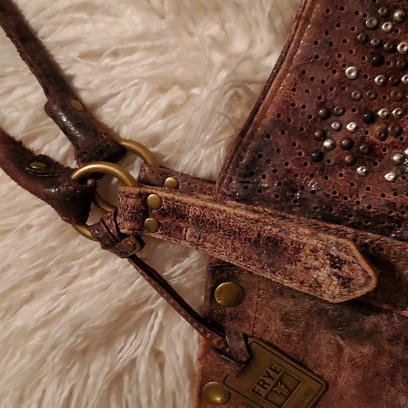 Frye Chocolate Brown Deborah Studded Tote Bag - Picture 4 of 16